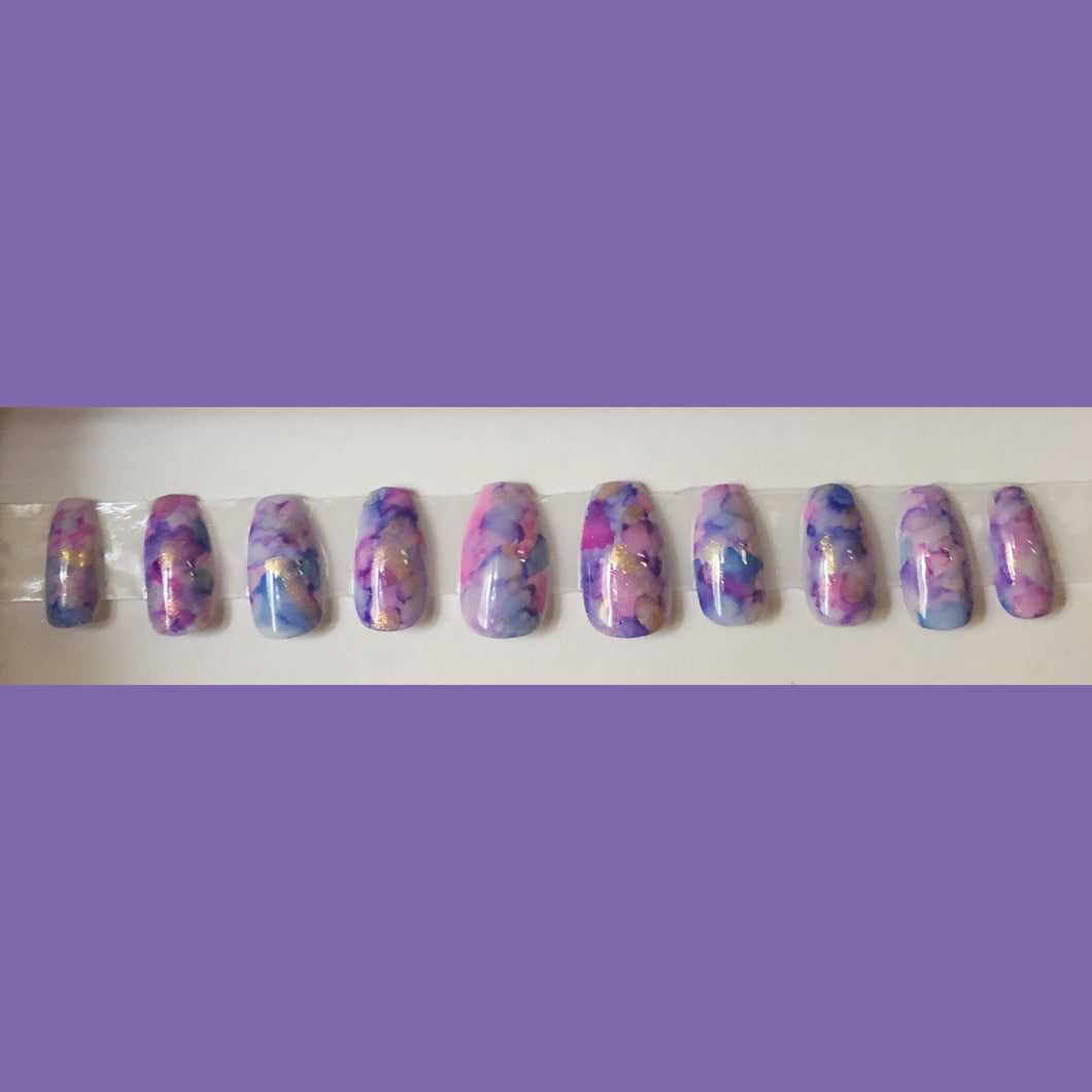 Watercolor Marble - Press On Nails - Standard Set